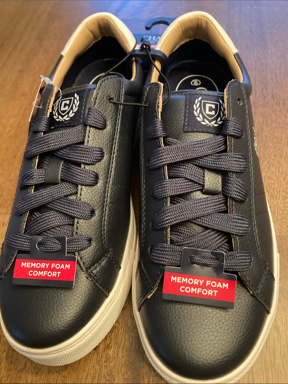 Chaps Men's Sneakers in Black with Tan Trim